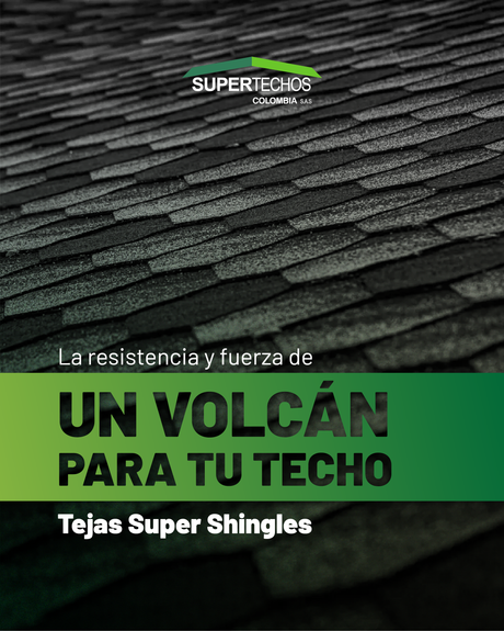 Teja Super Shingle Hexagonal Roja, Verde y Negra