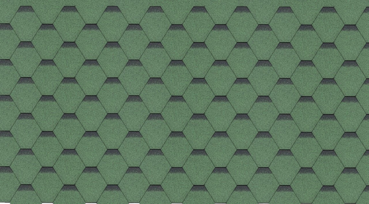 Teja Super Shingle Hexagonal Roja, Verde y Negra