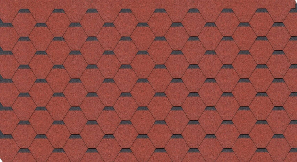 Teja Super Shingle Hexagonal Roja, Verde y Negra